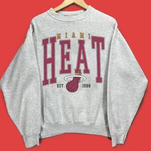 Miami Heat Basketball Sweatshirt, Retro Style NBA Miami Heat Basketball Shirt